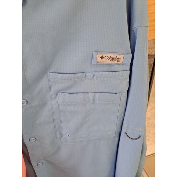Lot of 2 Columbia PFG Omni-Shade Long-Sleeve Fishing Shirts Coral Blue Vented L - Picture 3 of 16
